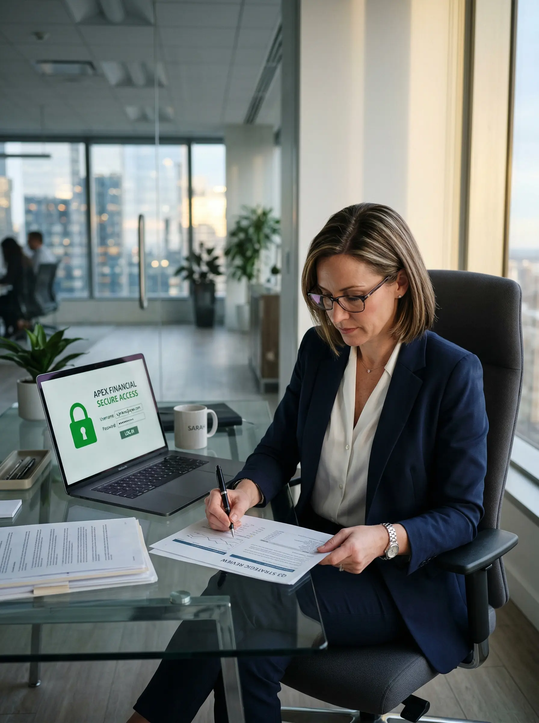 Security badge login at a bank entrance